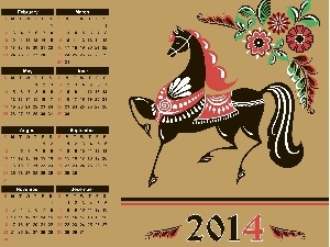 2014 Year, Horse, Calendar