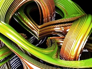 3D, Belts, green, Orange