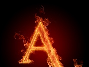 letter, A, Fire