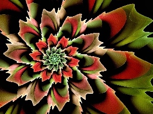 abstraction, graphics, Colourfull Flowers