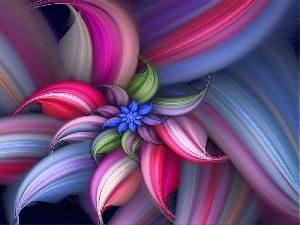 abstraction, graphics, Multicoloured, Colourfull Flowers