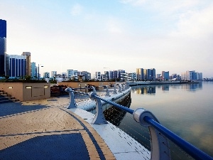 Abu, panorama, sea, Dhabi, wharf