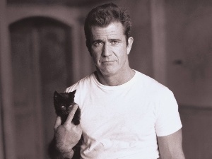 actor, cat, Mel Gibson