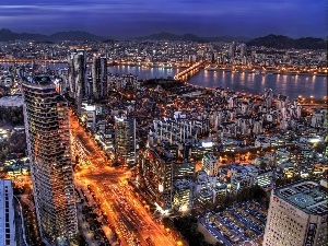night, agglomeration, Seul