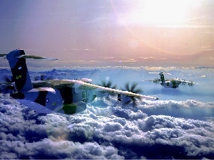 clouds, Airbus A400M