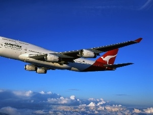 Airline, Australian, plane, clouds