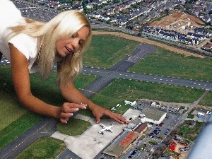 airport, Women, model, town