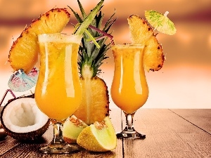 drinks, ananas, fruit