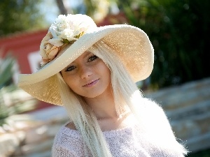 Hat, Annely Gerritsen, Blonde, make-up, Women