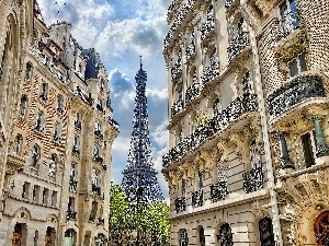 apartment house, Eiffla Tower, Paris, France