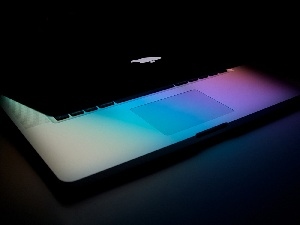 Apple, logo, cover, laptop
