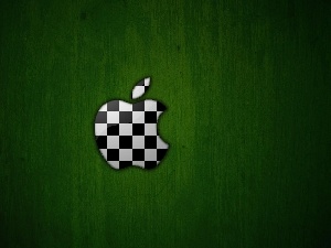 Apple, Checkered, green ones, background