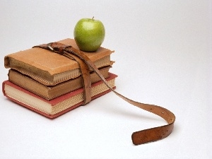 Apple, Belt, package, books