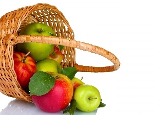 basket, apples, wicker