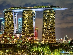 architecture, Town, Singapur, Marina Bay Sands, skyscrapers
