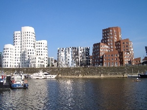 water, architecture, Dusseldorf