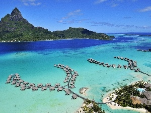 Atol, Bora Sea, Island, Houses, Bora