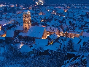 Austria, Night, Kaysersberg, panorama