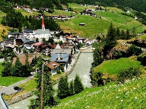 Austria, Tirol, River, Town