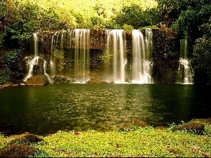 autumn, waterfall