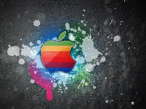 background, dark, color, blots, Apple