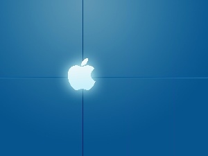 background, Blue, White, Apple