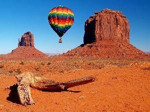 Balloon, flight, rocks, canyon