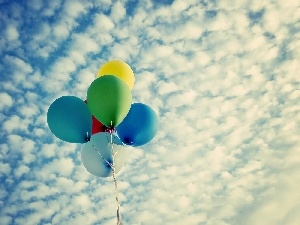 Sky, Balloons, clouds