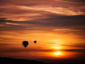 sun, Balloons, west