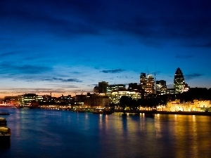 Barges, thames, London, night