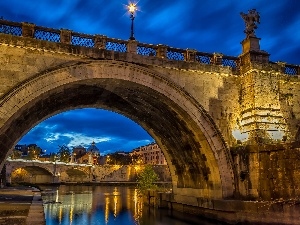 Rome, basilica, Vatican, River, Italy, Bridge Sant Angelo