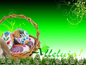 eggs, basket, Rabbit