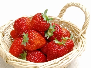 basket, strawberries