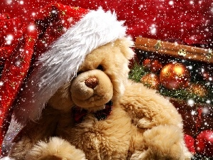 baubles, Nicholas, teddy bear, Hat