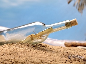 Beaches, sea, Bottle, letter