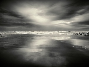 Beaches, sea, Clouds, Sky