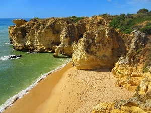 rocks, Beaches, cliff