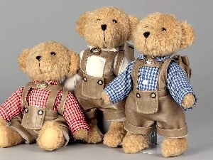 plush, bear, Three