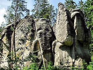 Town, bed-rock, Czech Republic, rocks, Adrspach