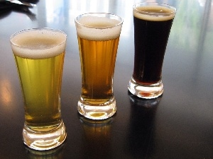 glasses, beer, Three