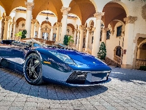 before, square, blue, Palace, Lamborghini Murcielago