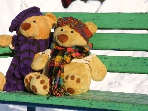 bear, Bench, plush