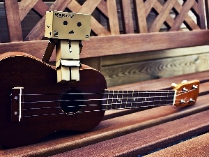 Guitar, Bench, Danbo