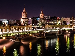 Berlin, bridge, River, Germany, antique