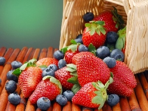 berries, strawberries, basket, full