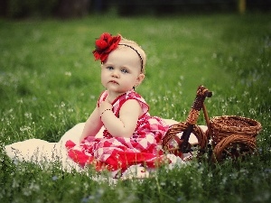 Bicycle, wicker, small, girl