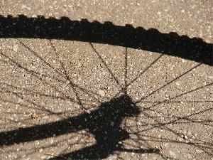 wheel, bicycle, shadow