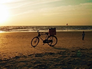Bike, Kids, sea, Beaches
