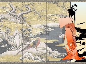 geisha, Bird, graphics