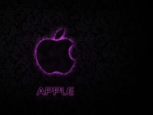 Black, Apple, Violet, background, outline